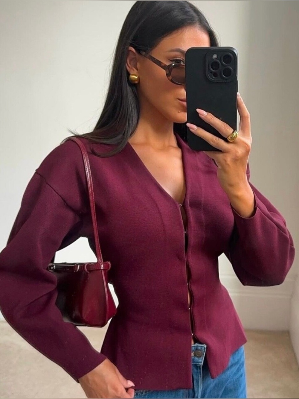 ZARA BASIC KNIT FITTED CARDIGAN